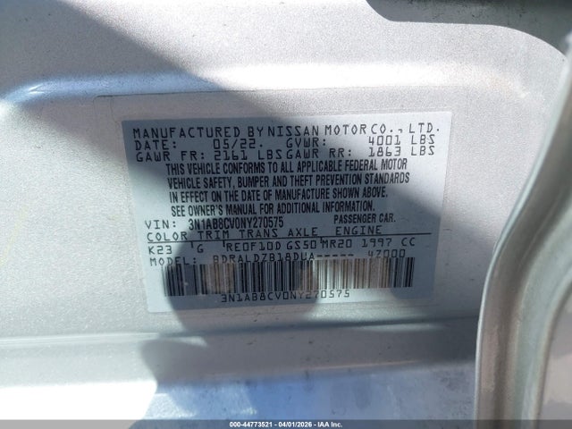 2022 NISSAN SENTRA 3N1AB8CV0NY270575 Photo 8
