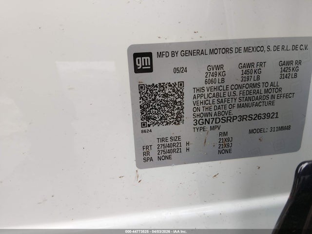 3GN7DSRP3RS263921 Chevrolet Equinox Ev Rs