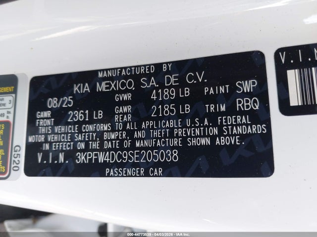 Продаж на аукціоні авто 2025 Kia K4 Gt-line Turbo, vin: 3KPFW4DC9SE205038, номер лоту: 44773539