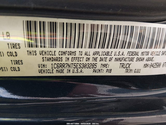 Aukcja sprzedaży 2014 Ram 1500 Laramie, vin: 1C6RR7NT5ES303285, numer aukcji: 44773564