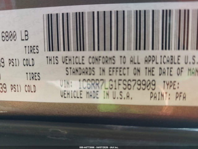 2015 RAM 1500 1C6RR7LG1FS679909 Photo 8