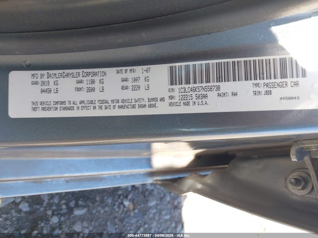 Продаж на аукціоні авто 2007 Chrysler Sebring, vin: 1C3LC46K57N558738, номер лоту: 44773597