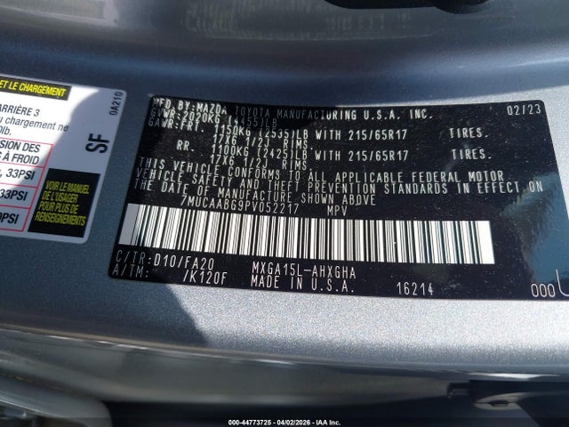 7MUCAABG9PV052217 Toyota Corolla Cross Le