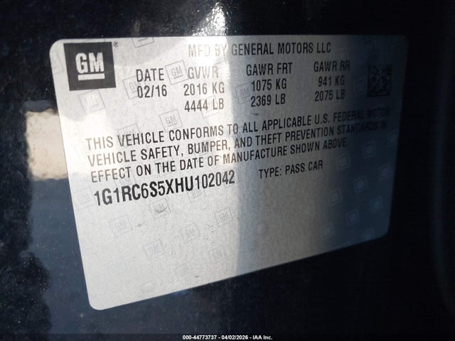 1G1RC6S5XHU102042 Chevrolet VOLT LT