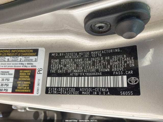 4T1BF1FK1HU686846 Toyota CAMRY LE