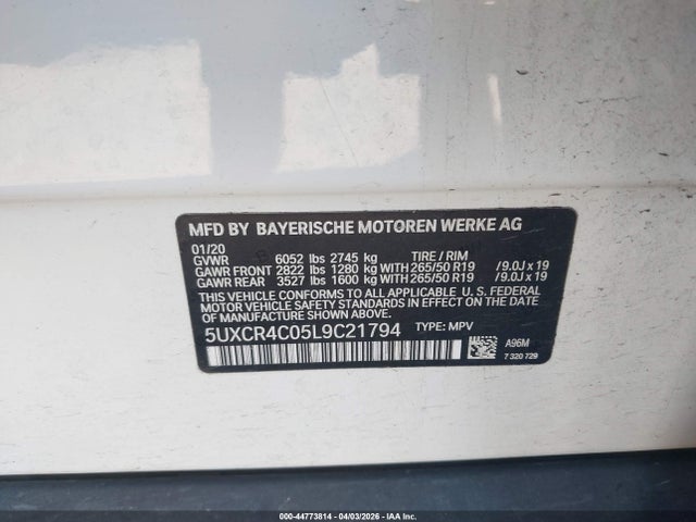 2020 BMW X5 5UXCR4C05L9C21794 Photo 8