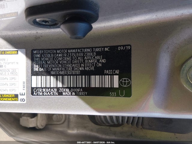 Aukcja sprzedaży 2019 Toyota C-hr Limited, vin: NMTKHMBX3KR101101, numer aukcji: 44773851