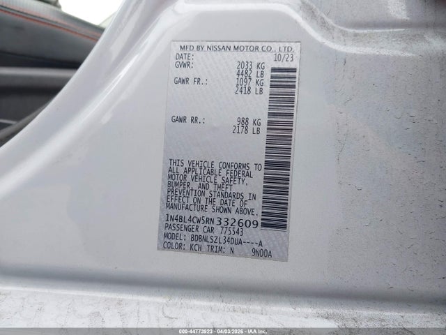 1N4BL4CW5RN332609 Nissan Altima Sr Intelligent Awd
