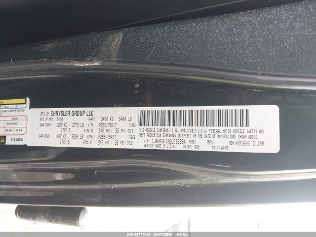 Aukcja sprzedaży 2011 Jeep Wrangler Unlimited Sport, vin: 1J4BA3H13BL516384, numer aukcji: 44773958