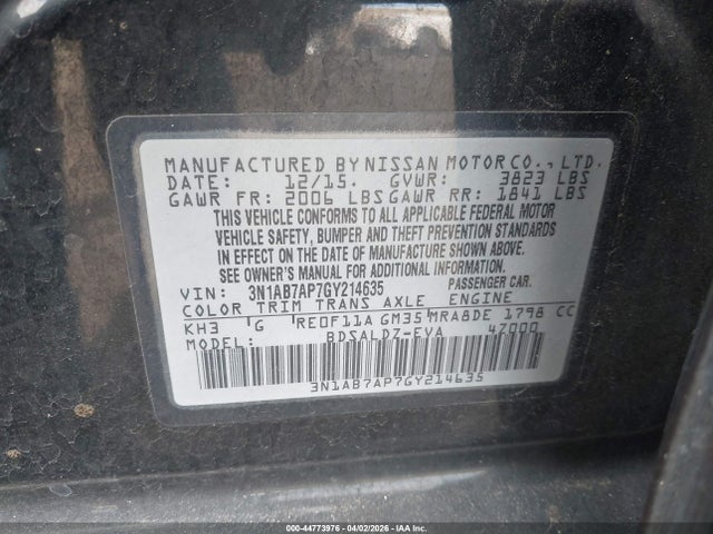 Nissan SENTRA SV 2016 3N1AB7AP7GY214635 Image 9
