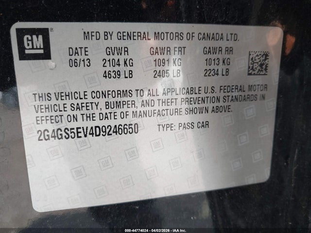 2013 Buick Regal Turbo - Premium 1 მანქანა იყიდება აუქციონზე, vin: 2G4GS5EV4D9246650, აუქციონის ნომერი: 44774024