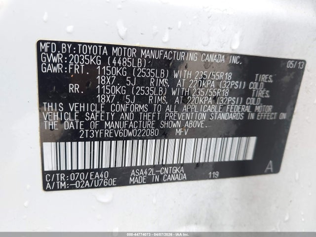 2013 TOYOTA RAV4 2T3YFREV6DW022080 Photo 8