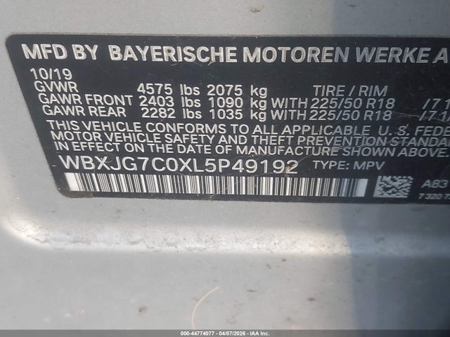 2020 BMW X1 WBXJG7C0XL5P49192 Photo 8
