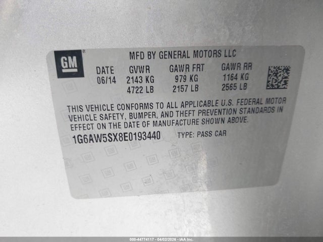 2014 CADILLAC CTS 1G6AW5SX8E0193440 Photo 8