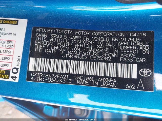 JTNKARJEXJJ575282 Toyota COROLLA IM