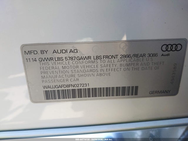 WAUJGAFD8FN027231 Audi A8 3.0t