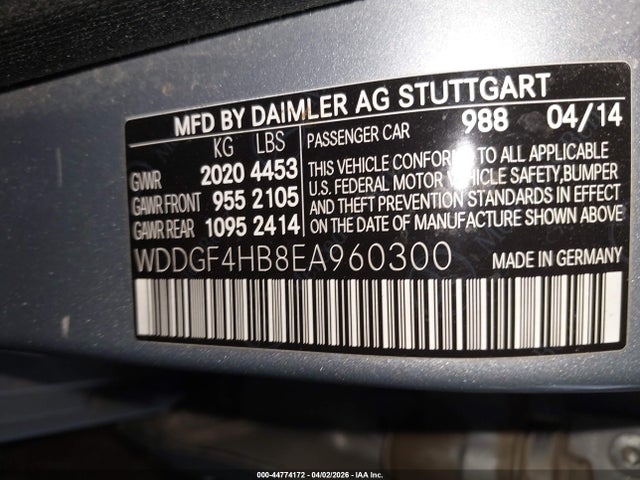 2014 Mercedes-benz C 250 Sport მანქანა იყიდება აუქციონზე, vin: WDDGF4HB8EA960300, აუქციონის ნომერი: 44774172
