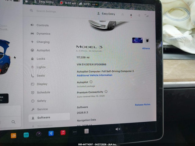 2018 Tesla Model 3 Long Range/mid Range მანქანა იყიდება აუქციონზე, vin: 5YJ3E1EA1JF006866, აუქციონის ნომერი: 44774207