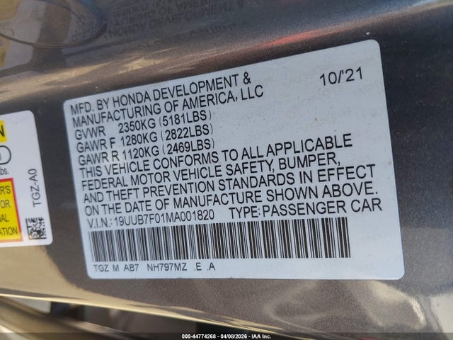 2021 ACURA TLX 19UUB7F01MA001820 Photo 8