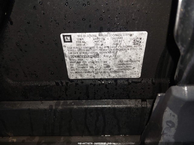 Aukcja sprzedaży 2018 Chevrolet Equinox Lt, vin: 2GNAXTEX2J6224023, numer aukcji: 44774276