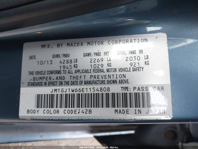 JM1GJ1W66E1154808 Mazda Mazda6 I Grand Touring