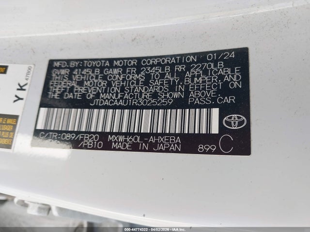 2024 TOYOTA PRIUS JTDACAAU1R3025259 Photo 8