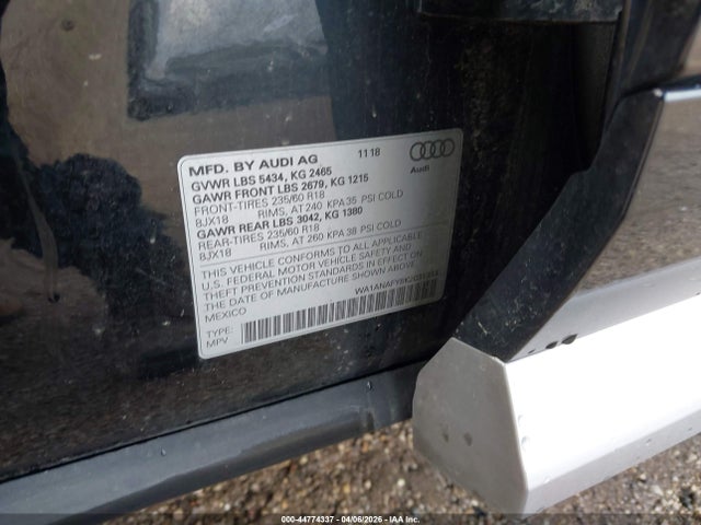 Aukcja sprzedaży 2019 Audi Q5 45 Premium, vin: WA1ANAFY8K2031314, numer aukcji: 44774337
