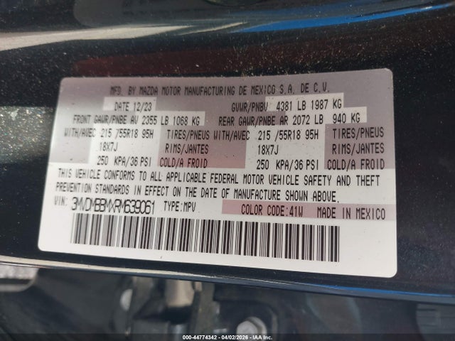 2024 Mazda Cx-30 2.5 S Select Sport მანქანა იყიდება აუქციონზე, vin: 3MVDMBBMXRM639061, აუქციონის ნომერი: 44774342