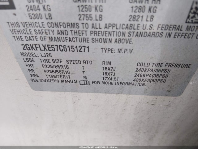 Продажа на аукционе авто 2012 Gmc Terrain Slt-2, vin: 2GKFLXE57C6151271, номер лота: 44774363