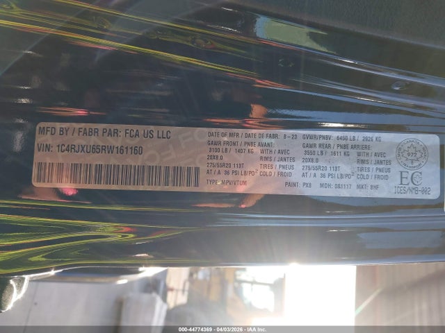 2024 Jeep Wrangler 4xe 4-door Summit მანქანა იყიდება აუქციონზე, vin: 1C4RJXU65RW161160, აუქციონის ნომერი: 44774369