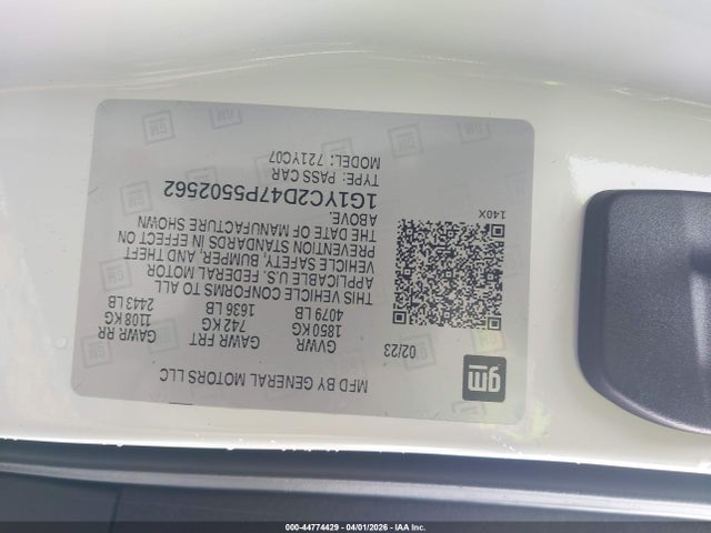 Aukcja sprzedaży 2023 Chevrolet Corvette Stingray Rwd  3lt, vin: 1G1YC2D47P5502562, numer aukcji: 44774429