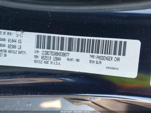Продаж на аукціоні авто 2011 Chrysler 200 Limited, vin: 1C3BC7EG0BN539677, номер лоту: 44774457
