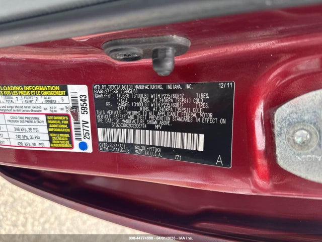 2012 TOYOTA SIENNA 5TDZK3DC2CS206784 Photo 8