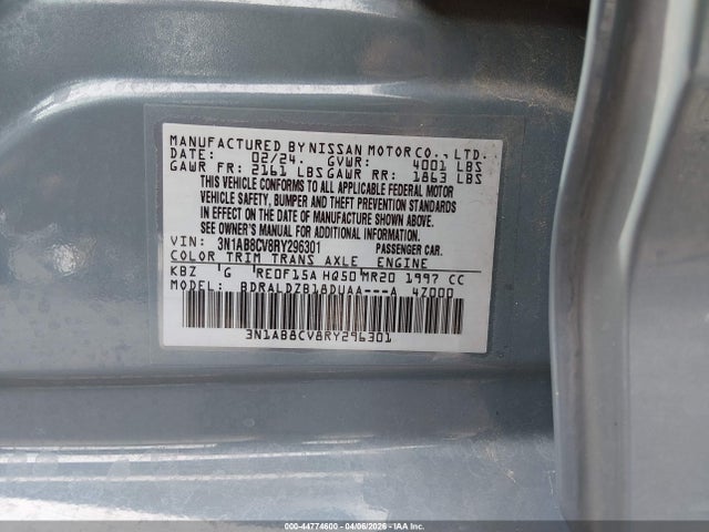 44774600 :رقم المزاد ، 3N1AB8CV8RY296301 vin ، 2024 Nissan Sentra Sv Xtronic Cvt مزاد بيع