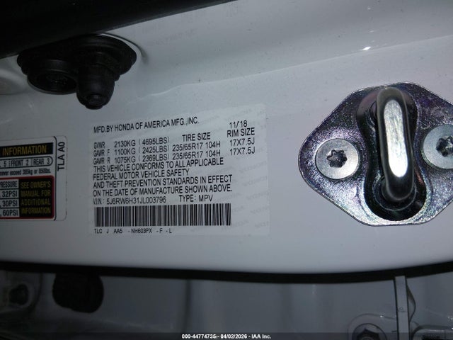 5J6RW6H31JL003796 Honda CR-V LX