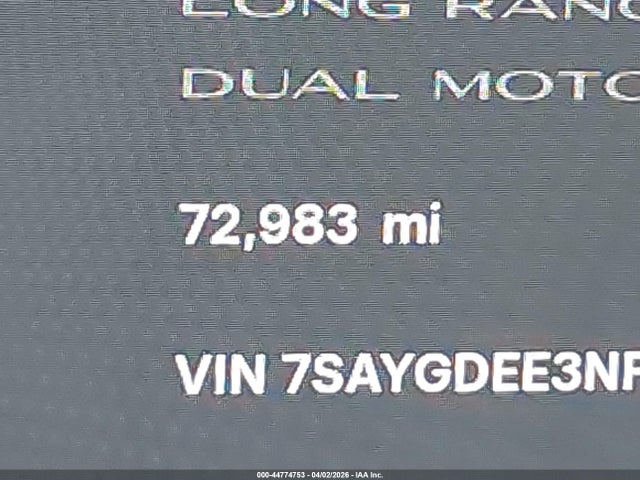 Продажа на аукционе авто 2022 Tesla Model Y Long Range Dual Motor All-wheel Drive, vin: 7SAYGDEE3NF363009, номер лота: 44774753