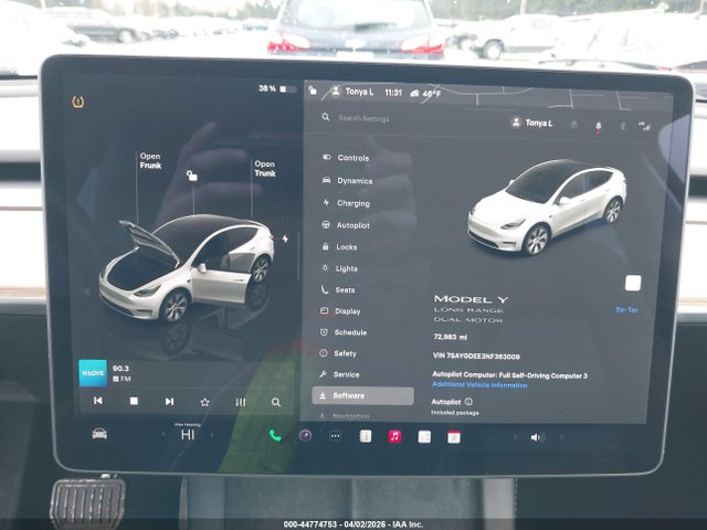 Продажа на аукционе авто 2022 Tesla Model Y Long Range Dual Motor All-wheel Drive, vin: 7SAYGDEE3NF363009, номер лота: 44774753