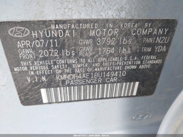 2011 HYUNDAI ELANTRA KMHDH4AE1BU149410 Photo 8