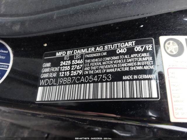 Продажа на аукционе авто 2012 Mercedes-benz Cls 550 4matic, vin: WDDLJ9BB7CA054753, номер лота: 44774876