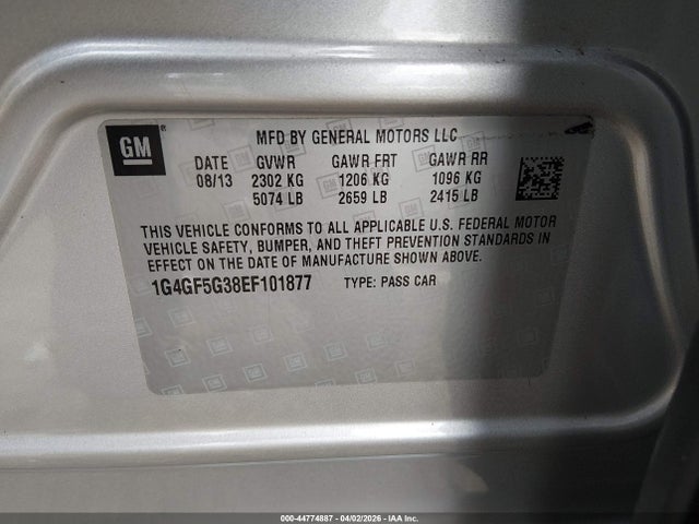 1G4GF5G38EF101877 Buick Lacrosse Premium Ii Group