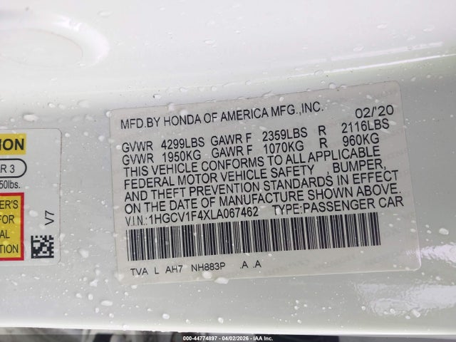 1HGCV1F4XLA067462 Honda ACCORD EX