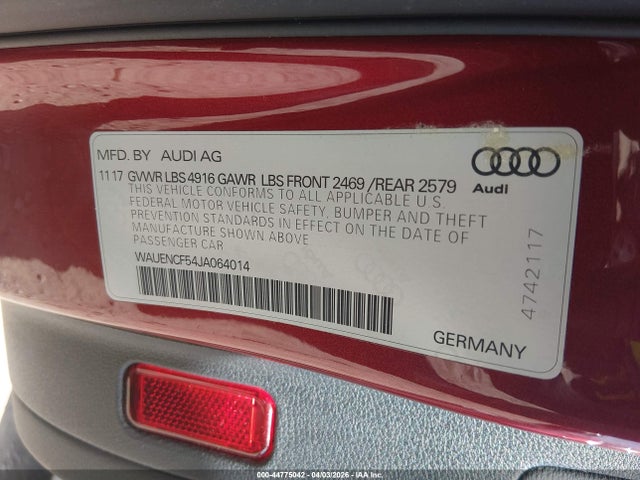 Продаж на аукціоні авто 2018 Audi A5 2.0t Premium, vin: WAUENCF54JA064014, номер лоту: 44775042
