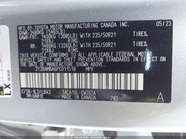 Продажа на аукционе авто 2023 Lexus Rx 350 Premium Plus, vin: 2T2BAMBA6PC011518, номер лота: 44775107