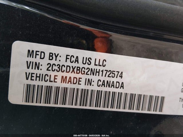 Aukcja sprzedaży 2022 Dodge Charger Sxt Rwd, vin: 2C3CDXBG2NH172574, numer aukcji: 44775109