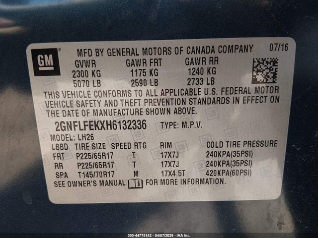 Chevrolet EQUINOX LT 2017 2GNFLFEKXH6132336 Image 9