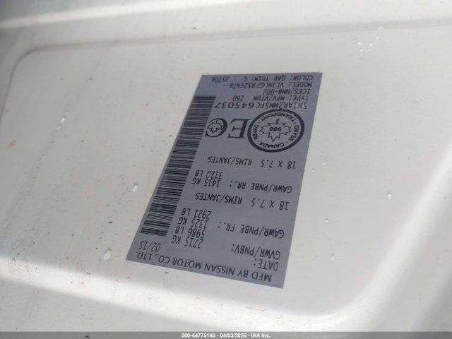 Продаж на аукціоні авто 2015 Nissan Pathfinder Platinum/s/sl/sv, vin: 5N1AR2MM5FC645037, номер лоту: 44775148