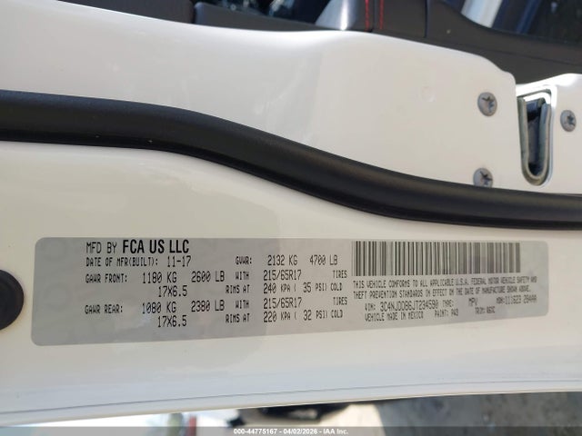 Продажа на аукционе авто 2018 Jeep Compass Trailhawk 4x4, vin: 3C4NJDDB6JT234590, номер лота: 44775167