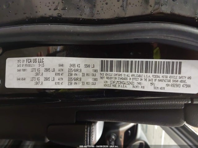 Aukcja sprzedaży 2016 Jeep Cherokee Altitude, vin: 1C4PJMCB4GW152421, numer aukcji: 44775190