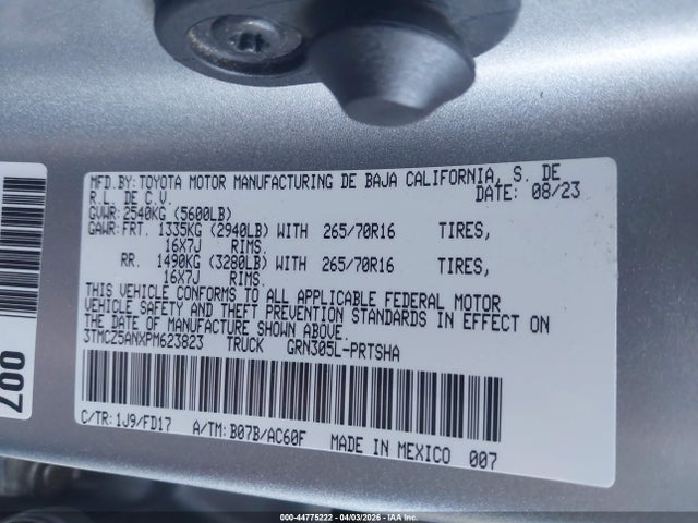 3TMCZ5ANXPM623823 Toyota Tacoma Trd Off Road