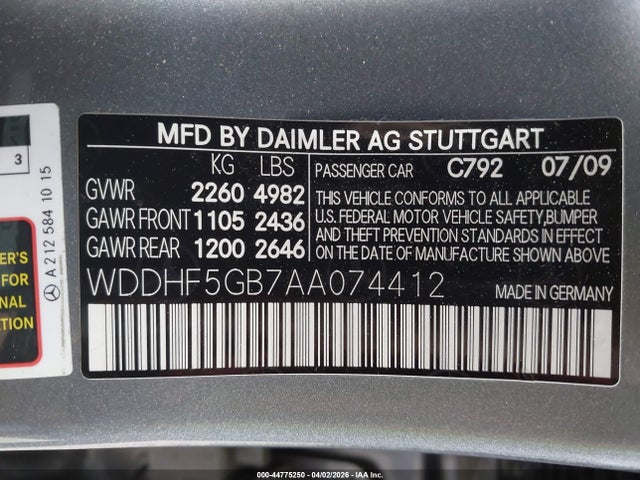 Продаж на аукціоні авто 2010 Mercedes-benz E 350, vin: WDDHF5GB7AA074412, номер лоту: 44775250